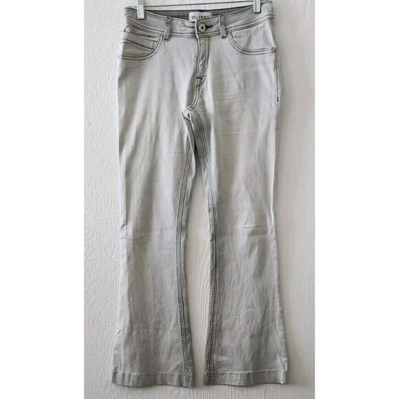DL1961 Joy Flare Jeans Womens 26 Light Gray Stretch Mid Rise - Picture 1 of 8